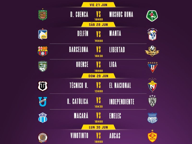 Así se jugará la jornada 18 de la LigaPro