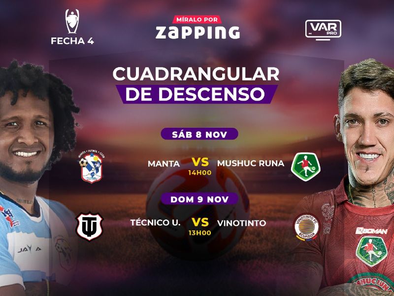 Programación oficial de la fecha 4 del cuadrangular por la permanencia en la Liga Pro