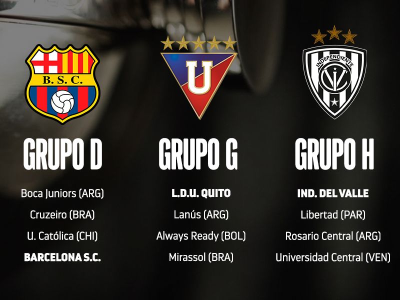 Barcelona, Liga e Independiente del Valle ya tienen rivales en Libertadores