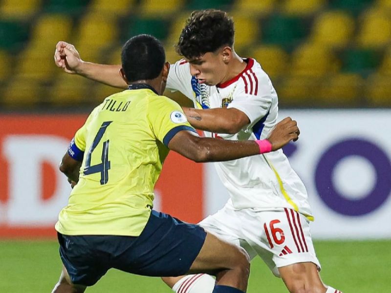 Venezuela derrota a Ecuador 1-0 y se coloca líder del Grupo B en el Sudamericano Sub-17